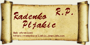 Radenko Pljakić vizit kartica